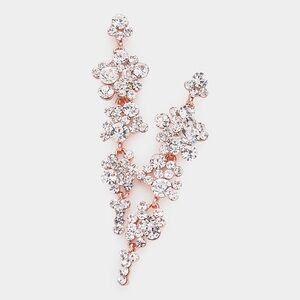 Bubble Stone Cluster Dangle Evening Statement Earrings